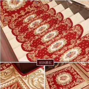 Buy cheap Red Traditional PVC Carpet Flooring , Oval Shape Stair Tread Rugs from wholesalers