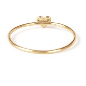 Delicate Plain Design Heart Ring Real 925 Sterling Silver 18K Gold Plated