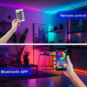 Buy cheap 12V 50ft 15M 5050 RGB LED Strip Music Sync Color Changing with Remote and App Control from wholesalers