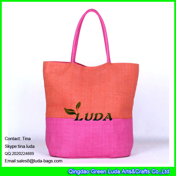 Buy cheap LUDA online shopping professional factory custom beach bag stripe paper straw handbag from wholesalers
