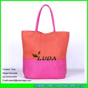 Buy cheap LUDA online shopping professional factory custom beach bag stripe paper straw handbag from wholesalers
