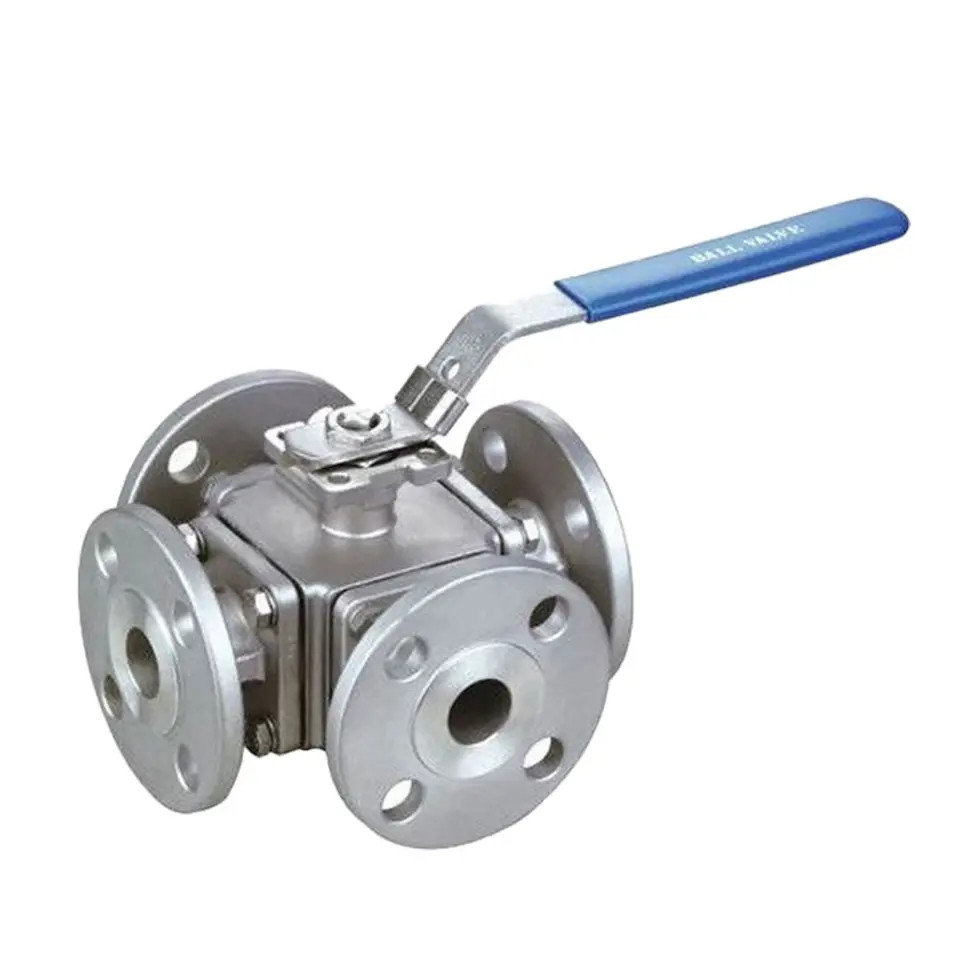 Buy cheap 1''-8'' Flange Connection Handle Modulating Four Way Ball Valve with Hexagon Head Code from wholesalers