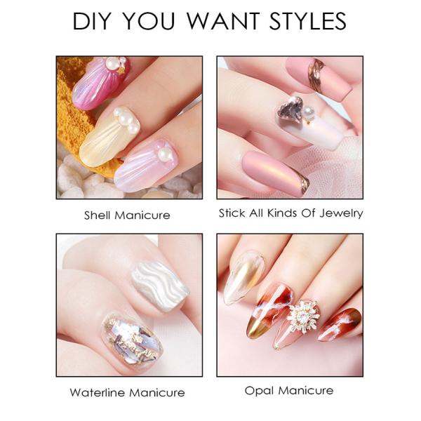 DIY Nails Made Easy with Clear UV Gel and Crystal Rhinestone Glue Custom Logo Included
