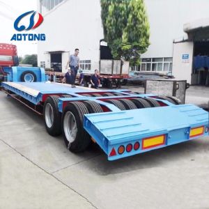 120 Ton Lowbed 3 Lines 6 Axle Low Boy Trailer Machine Transporting for Safe