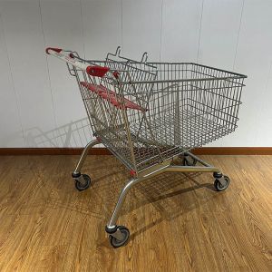 275L Large Capacity Metal Trolley European Style Supermarket Trolley Hand-pushed