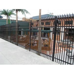 1.8mH 3 Rails Galvanized Wrought Iron Fence Panels , Decorative Metal Fencing