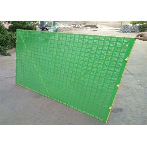 Yellow Frame Green Panel Perimeter Safety Screens 6/8mm Mesh For Scaffolding