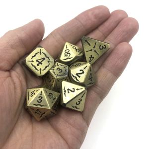 Buy cheap Antiwear Exquisite Carving Core Dice Polyhedron Ancient Bronze Metal Dice Set from wholesalers