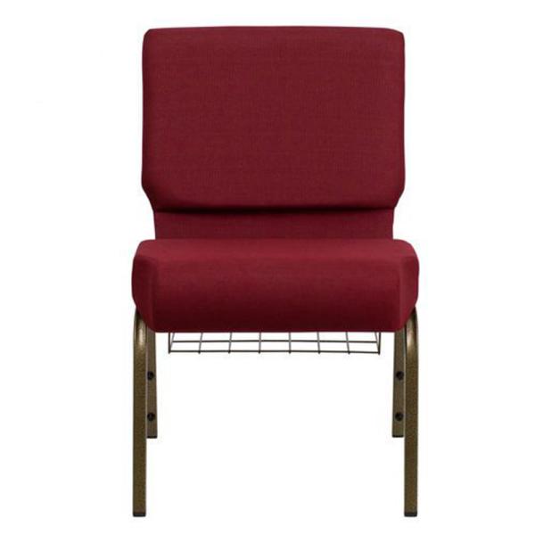 Quality Stackable Red Fabric Church Chairs with Iron Frame for sale