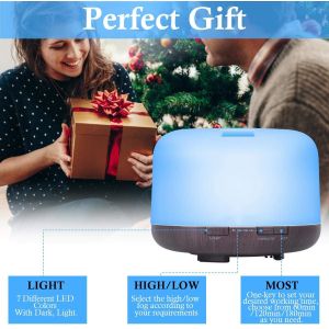 Ultrasonic Wood Grain Aromatherapy Diffuser Waterless Auto Shut Off Air