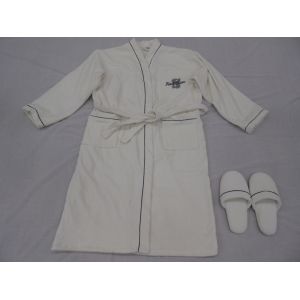 Buy cheap cotton velour terry fabric embroidered men dressing gowns with slipper product
