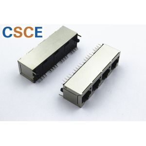 Buy cheap Front PEG 3.68 Shielded RJ45 Modular Jack / Magnetic RJ45 Jack Tab Up Latch 100 Base - T from wholesalers
