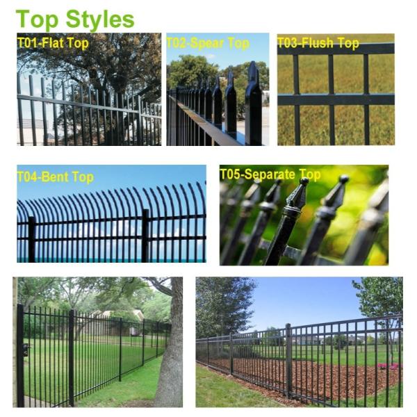 Steel Hercules Security Fencing Slanted Tubular Palisade Fences Ornamental Wrought Iron Panels