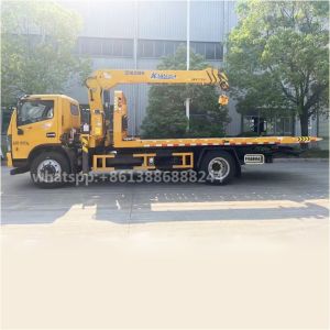 Buy cheap Factory Hot Selling Pair Function  DFAC   Flat Wrecker With Crane   Tow Truck With Crane   Road Rescue Trailer With  Crane from wholesalers