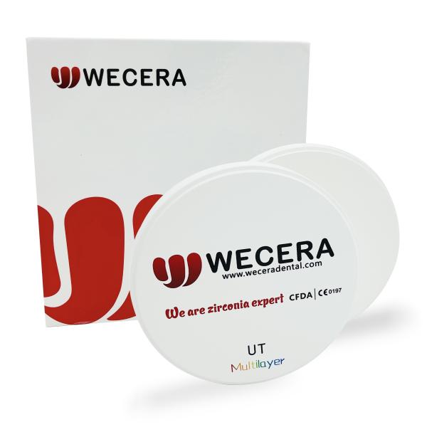 Wecera UT Multilayer Zirconia Disc 600Mpa 49% Ultra Translucent Zirconia