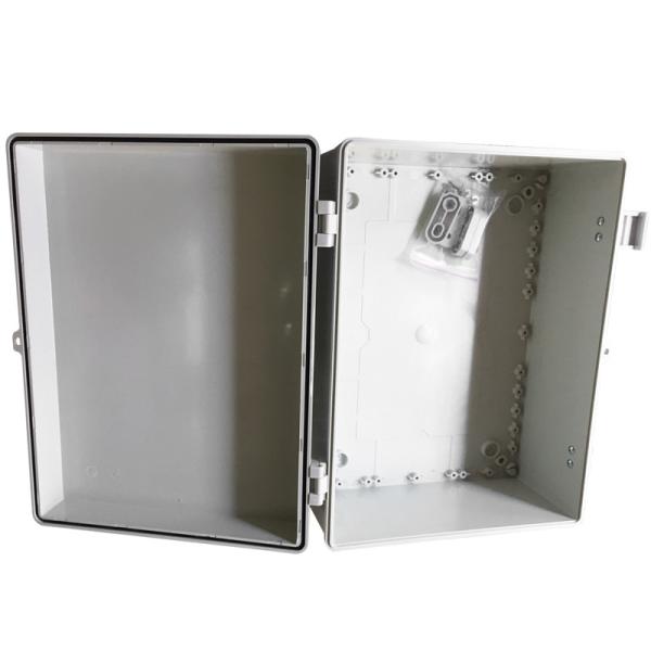 Quality Grey White Waterproof Terminal Junction Box / Hinged Plastic Electrical Enclosures for sale