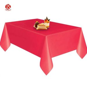 Plastic Tablecloth 5 Pack Red Disposable Rectangle Waterproof Party disposable