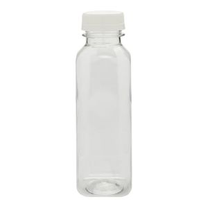 16oz Empty Square PET Plastic Beverage Bottle With Cap Transparent