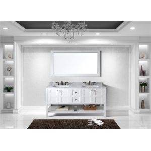 Buy cheap Shaker Style Double Sink Bathroom Vanities And Cabinets Waterproof Board from wholesalers
