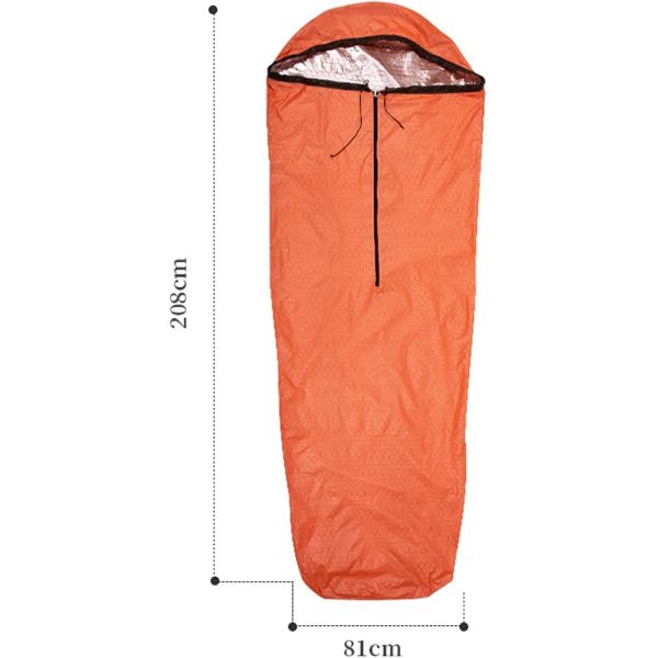 Nylon Emergency Sleeping Bag Lightweight Waterproof Thermal Bivy Sack Cover Blanket Heat Retention Shelter Survival Kit For Hiking, Camping, Hunting,