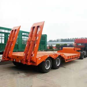China Jost E100 Landing Gear and Steel Construction 15t Grade Low Bed Semi Trailer for Heavy Machinery on sale