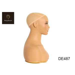 Buy cheap Strong Practicality W36cm Pretty Mannequin Head With Shoulders Human Skin from wholesalers