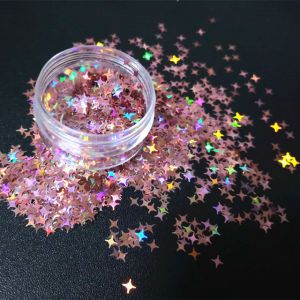 Holiday Holographic Glitter Cross Star Shapes Polyester for School Valentine's
