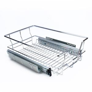 Buy cheap Storage Loadable Kitchen Pull Out Basket Chrome Plated H140mm from wholesalers