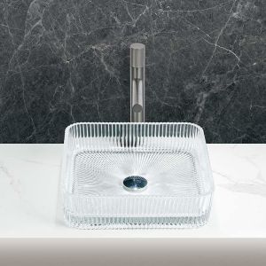 Buy cheap Rectangular Transparent Bathroom Wash Basin 12mm Thickness Long Lasting Durability from wholesalers