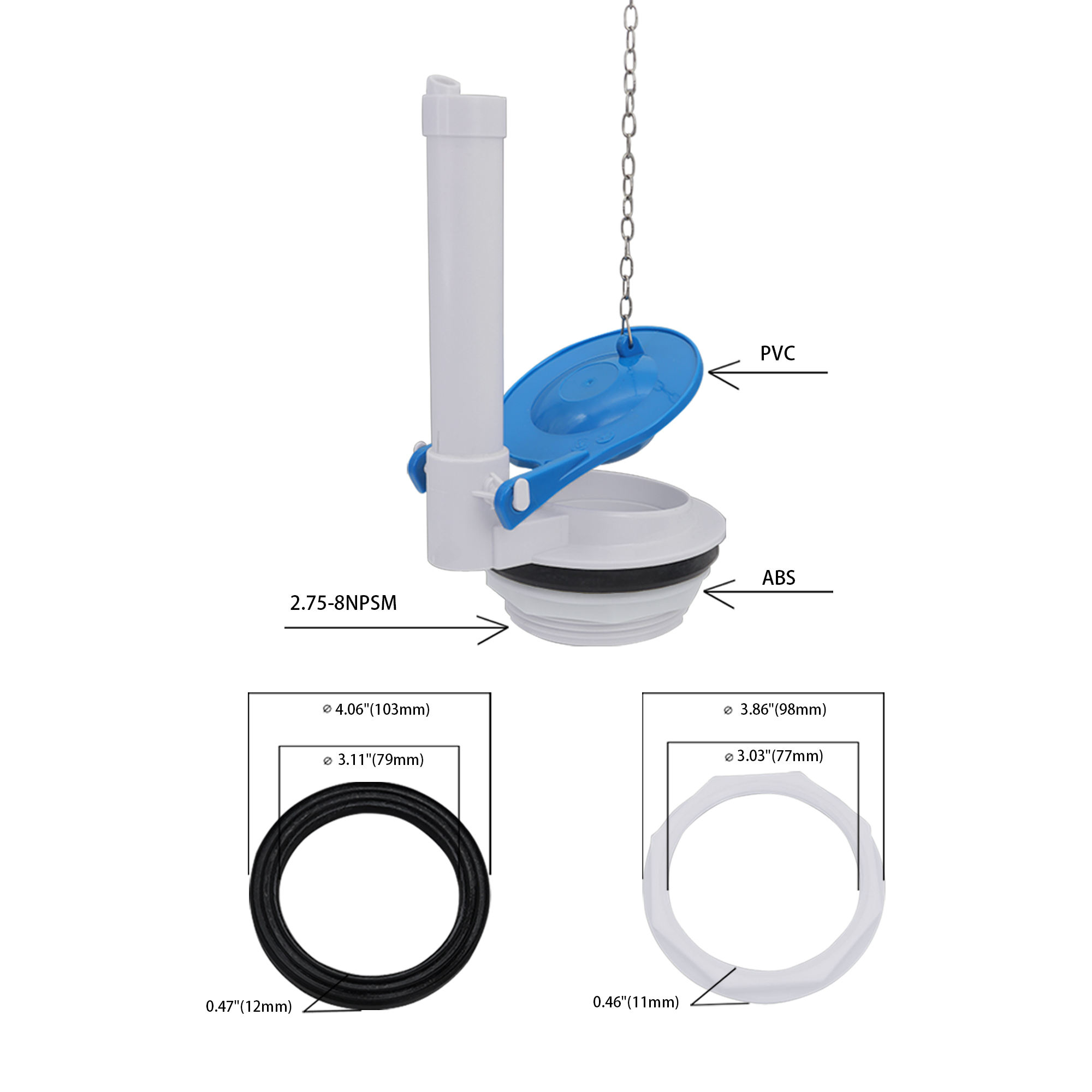 Buy cheap 3-inch manual single-push flush valve for water-saving in bathrooms, made of ABS plastic, suitable for use in bathrooms from wholesalers