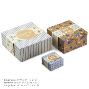 Buy cheap Embossing Floral 3 Pack Folding Packaging Boxes With Bands from wholesalers