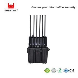 Buy cheap 800m 500m 205W Cell Phone Signal Jammer 7 Bands 2.4G 5.8g Drone Signal Jammer from wholesalers