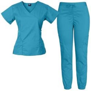 Buy cheap factory custom logo solid color scrub top and pants stretch scrub uniform nursing sets from wholesalers