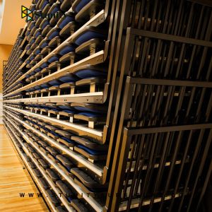 Buy cheap Simple design Fireproof Fixed telescoping bleachers for gym from wholesalers