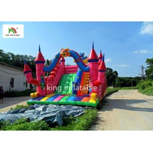 5m Cartoon Inflatable Bouncy Castle With Silk Printing Fire - Retardant