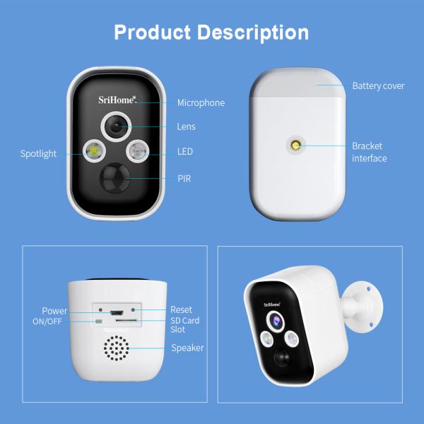 4MP HD Solar Battery Camera Long Standby 2-Way Audio PIR Night Vision Outdoor CCTV Mini Solar Battery Security Camera