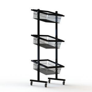Buy cheap Iron Wire Grocery Display Stands With Wheels Knockdown Structure from wholesalers