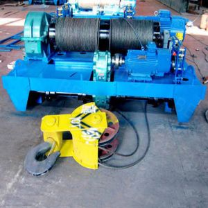 Buy cheap 5 ton material pulling wire rope winch for crane with double hook from wholesalers