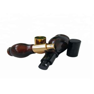 Buy cheap 50ml Custom Label Mini Dropper Bottles , Gourd Shape Refillable Glass Jar With Dropper from wholesalers