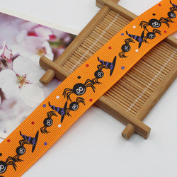 Wholesale bat ghost witch printing halloween holiday grosgrain webbing printed