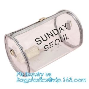 China zipper bag promotional gift bag, square barrel thickened plastic storage bag factory wholesale, barrel pin clear small m on sale