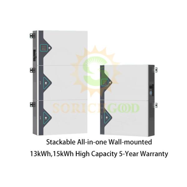 IP65 13kWh 15kWh Lithium Battery Storage With DB Stackable All In One Wall