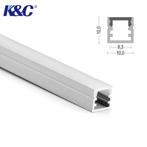 Quality 10*10mm LED Strip Aluminium Profile With PMMA PC Diffuser Cover for sale