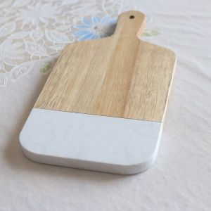 Buy cheap Natural Stone White Marble 9 X 6 Wood Vegetable Cutting Board With Knife Set from wholesalers