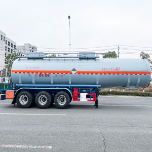 High Capacity 24000L PE Lining Hydrochloric Acid Tanker Semi Trailer With 3