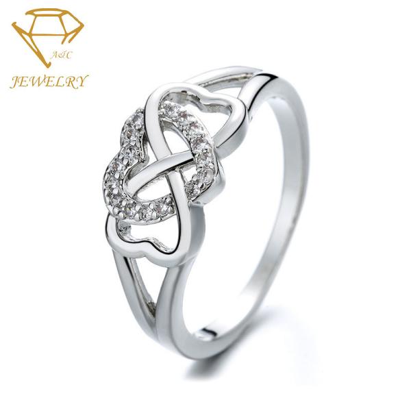 Quality AAA CZ Stone Heart Shape 925 Engagement Ring Lead Free for sale
