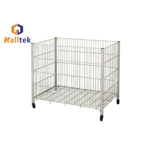 Buy cheap Supermarket Rolling 100kgs Wire Mesh Basket With Wheels from wholesalers