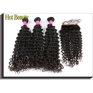 Buy cheap 14 Inch Deep Wave Brazilian Virgin Human Hair Extensions 100G from wholesalers