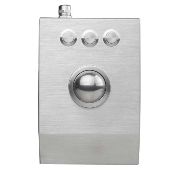 Quality Rugged metal Stainless steel desktop 38mm laser trackball with 1200 DPI resolution for sale