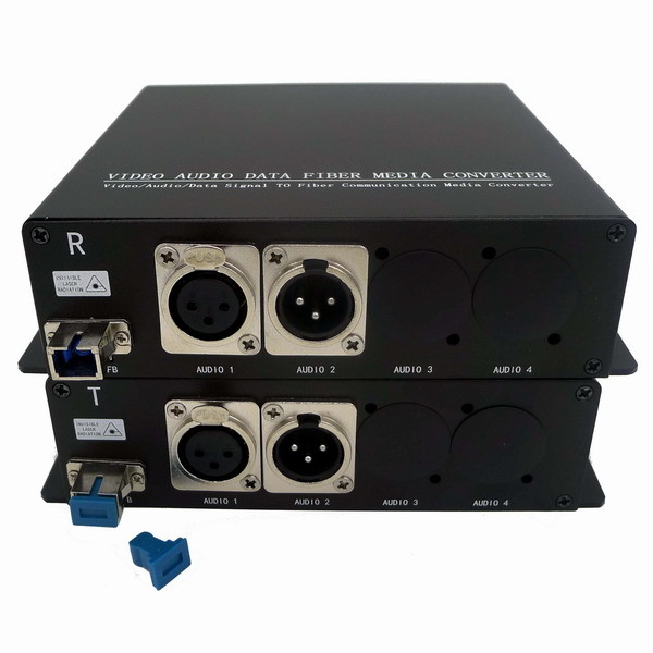 Black Audio To Fiber Converter for Single Fiber Broadcast and Studio Application